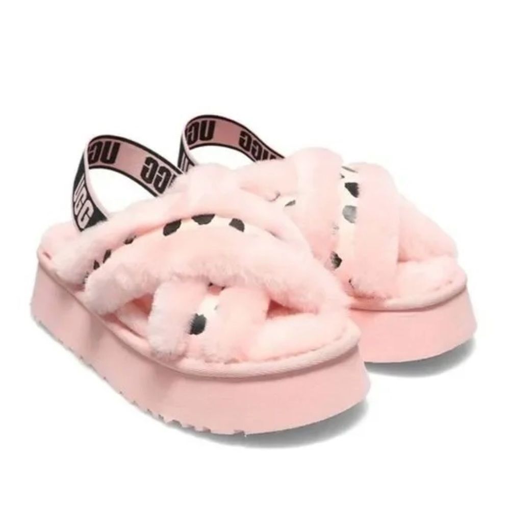 UGG Disco Cross Slide Animalia pink scallop size 9